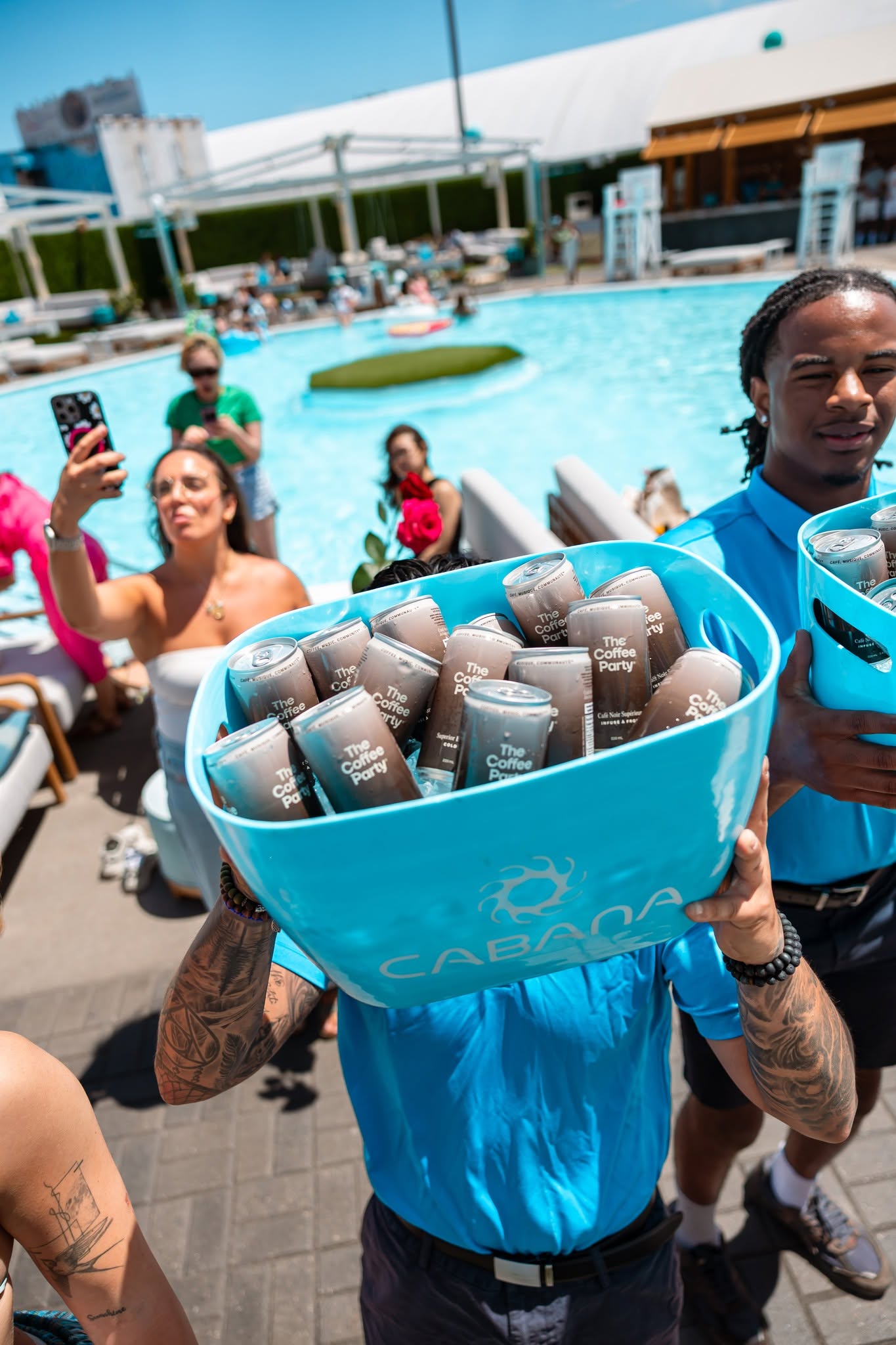 Custom shatterproof ice buckets manufactured for Cabana Pool Bar Toronto by Drip Entertainment