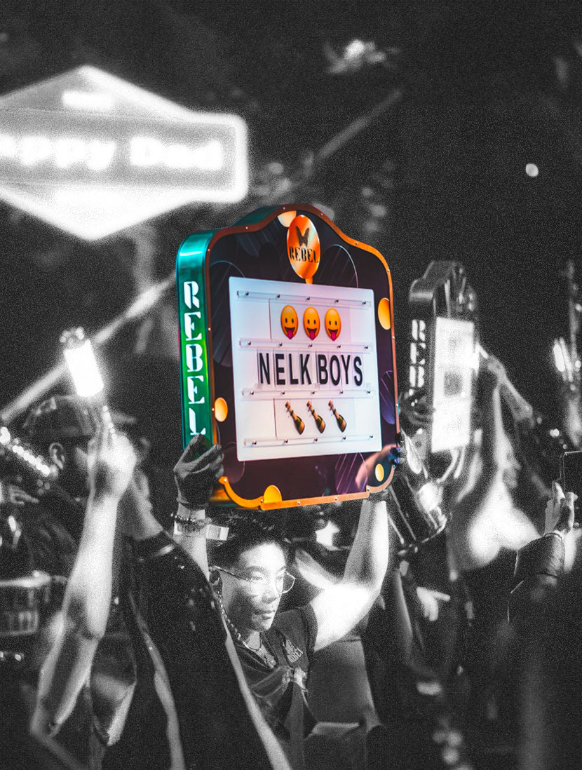 Custom portable letter sign for bottle service at REBEL Nightclub Toronto, built by Drip Entertainment