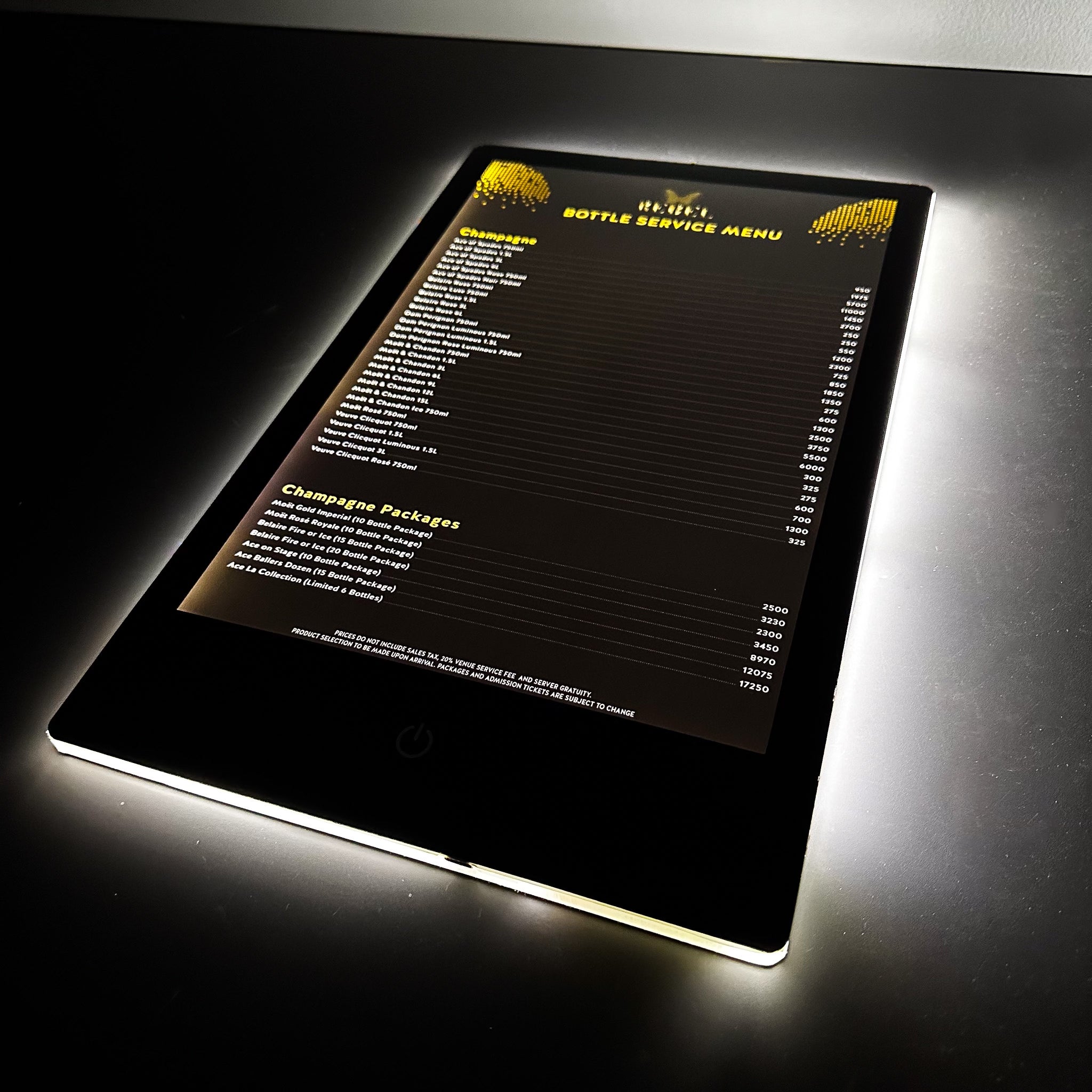 LED menu example