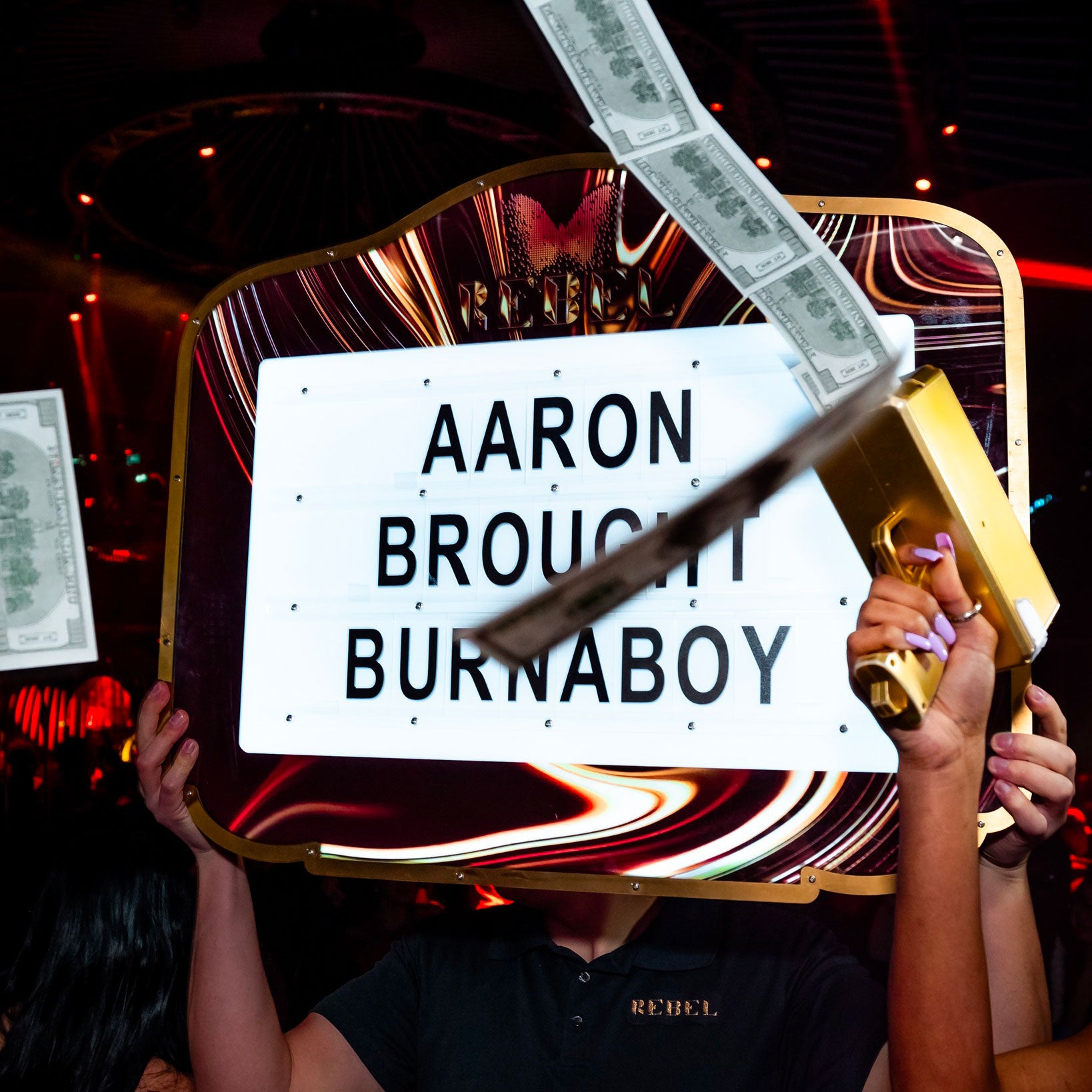 Burnaboy letter marquee sign for nightclubs